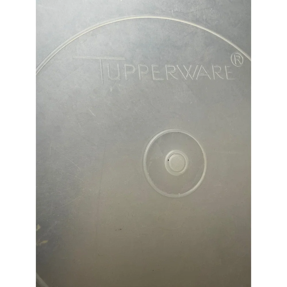 Vintage Tupperware Round divided  Sheer White‎ 12 Inch 1242 1243